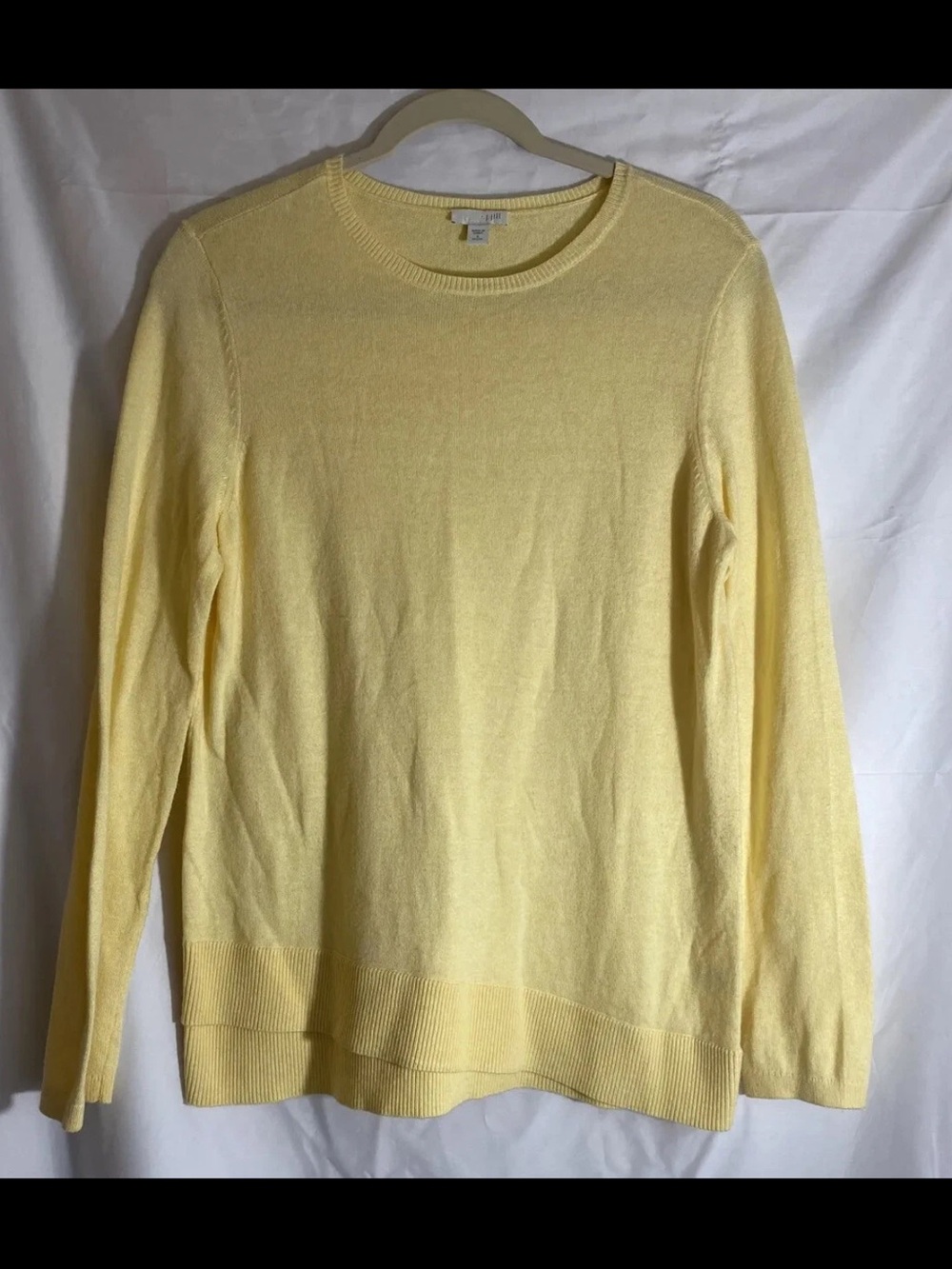 J. Jill Pale Yellow Crewneck Sweater